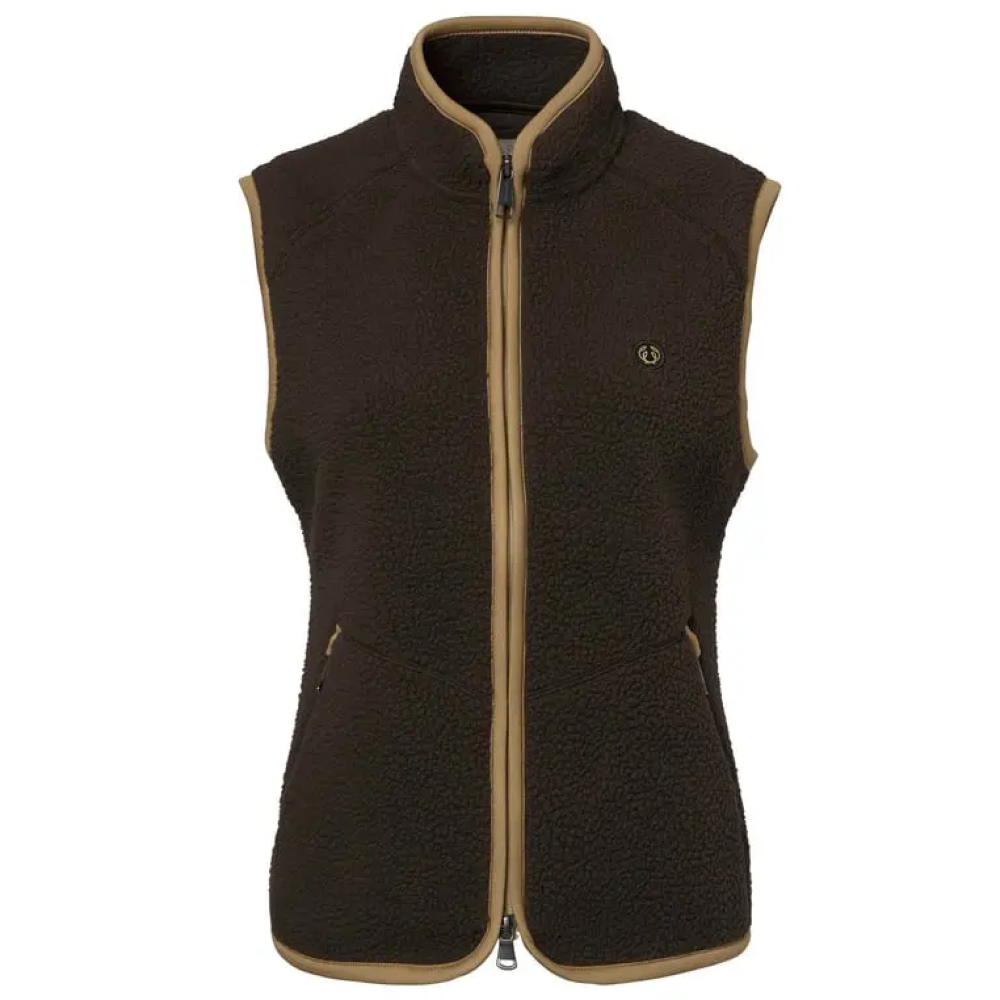 Pax Light Pile Vest Women Leather Brown