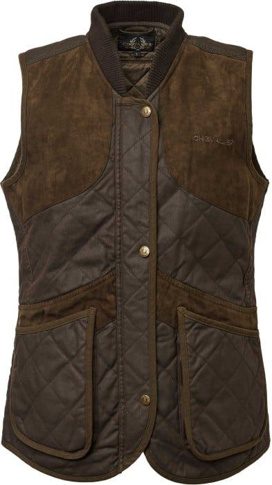 Vintage Shooting Vest Dame Leather Brown