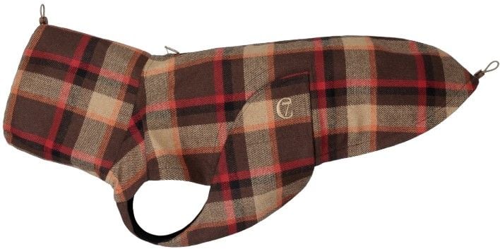 Dog Rain Coat Glasgow size 6-8 Plaid Orange