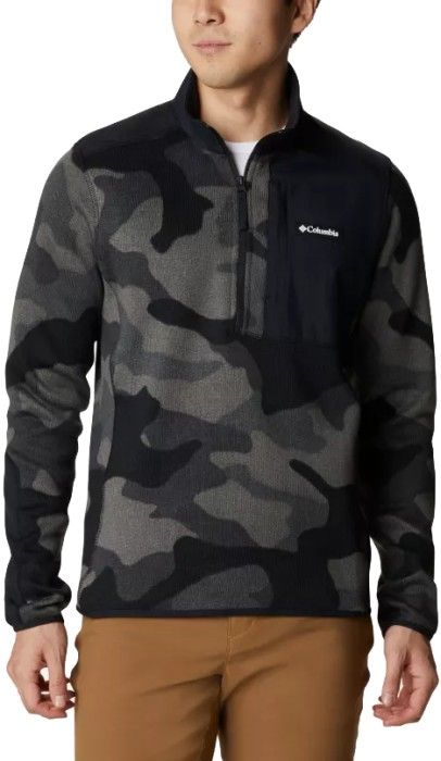 M's Sweater Weather Printed Half Zip Camo Black Mod