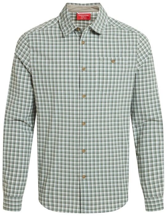 M's NosiLife Nuoro Check Long Sleeved Shirt Lichen Green / Ecru Check