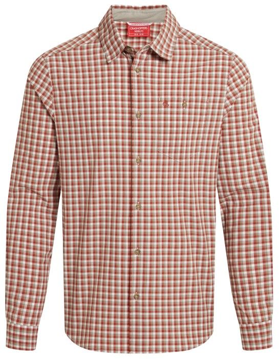 M's NosiLife Nuoro Check Long Sleeved Shirt Red Beach Check