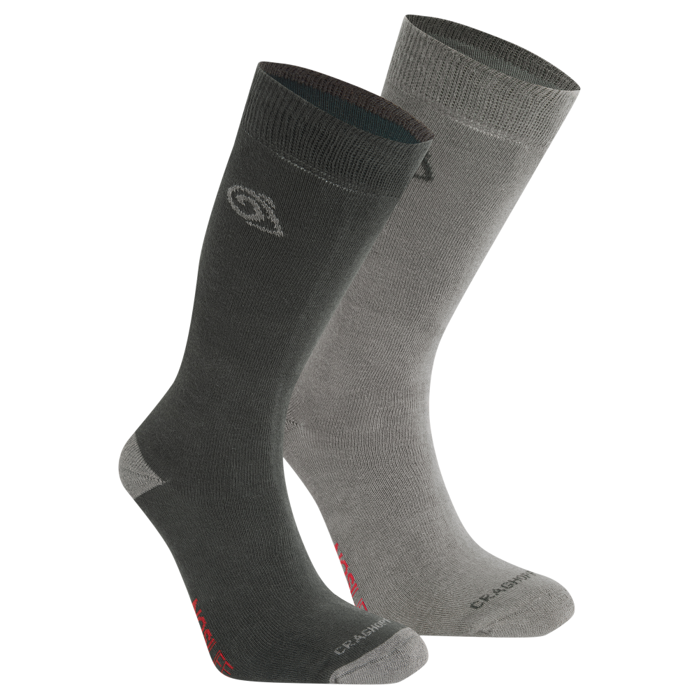 Nosilife Travel Twin Pack Socks Black Pepper / Mid Grey
