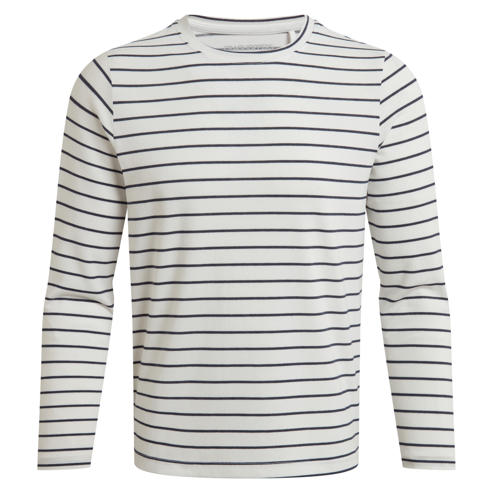 W's Nosilife Akona Long Sleeved Top Sail White/Blue Navy Stripe