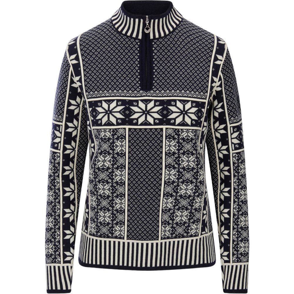 Vardasen Fem. Sweater Marine Offwhite