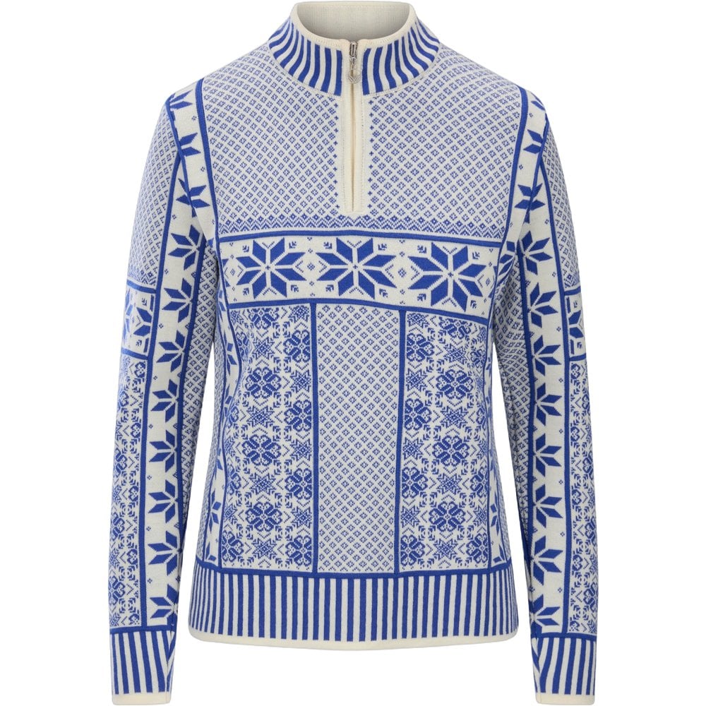 Vardasen Fem. Sweater Offwhite Ultramarine