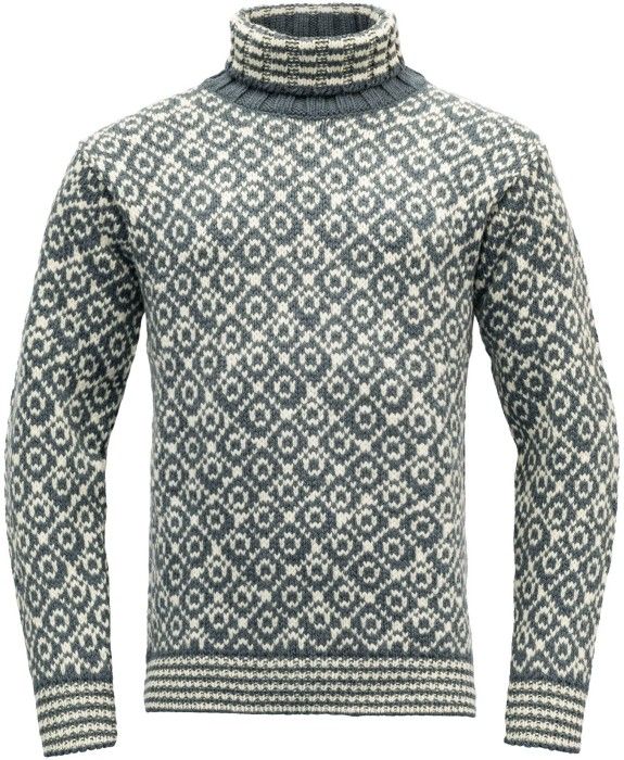 Svalbard Sweater High Neck Turbulence/Offwhite