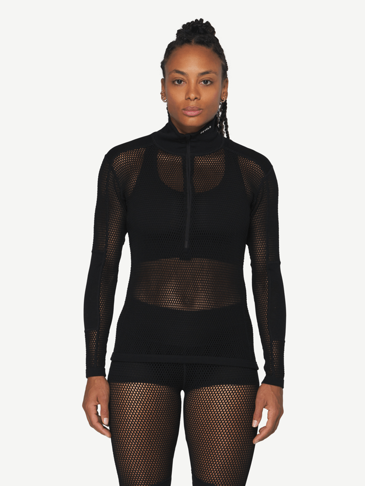 Wool Mesh Pro Zip Neck