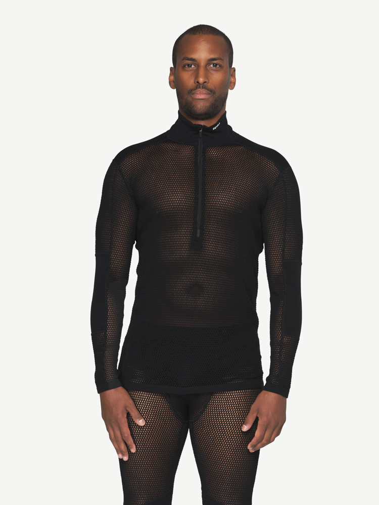 Wool Mesh Pro Zip Neck