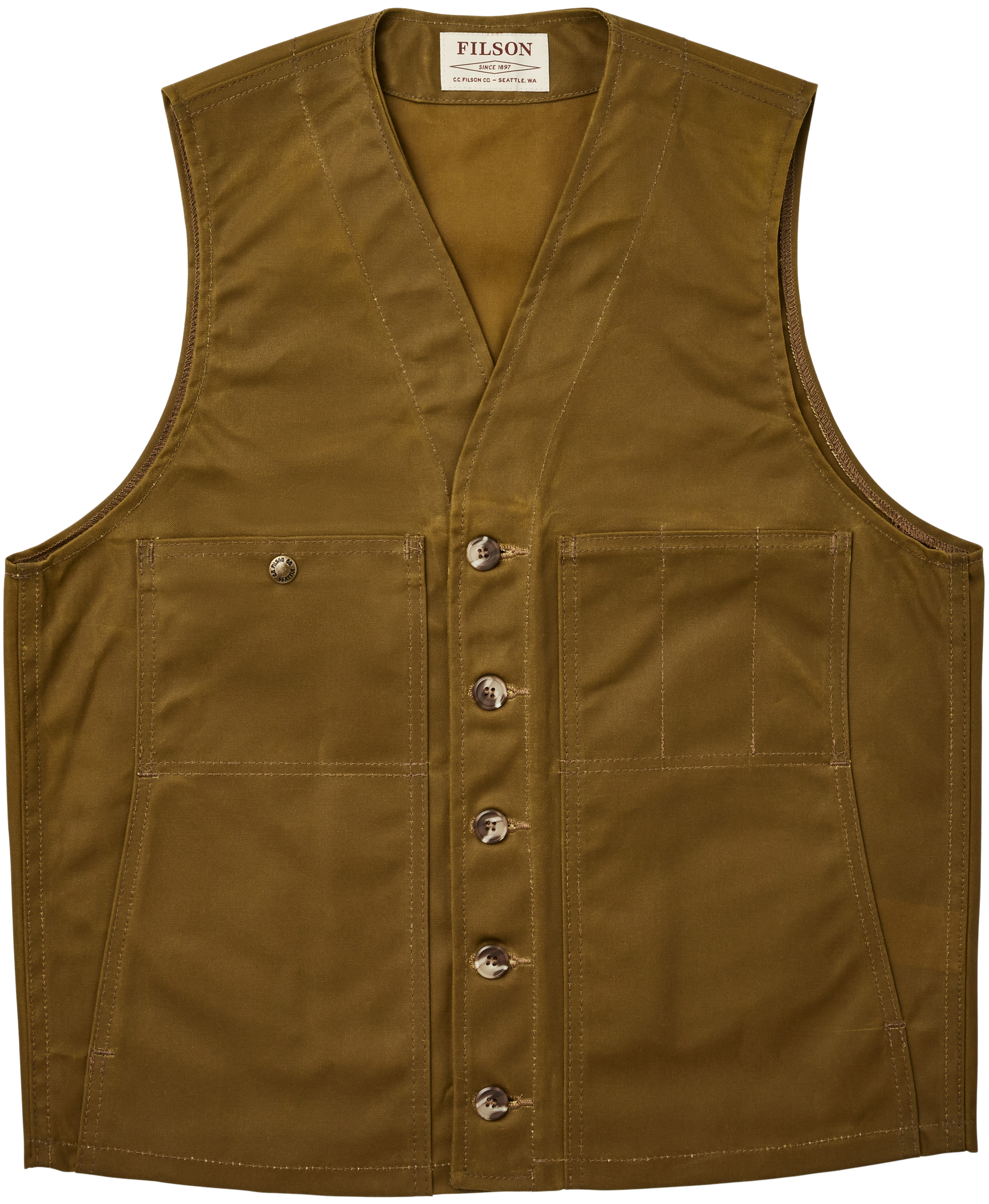 M's Oil Tin Cloth Vest Dark Tan