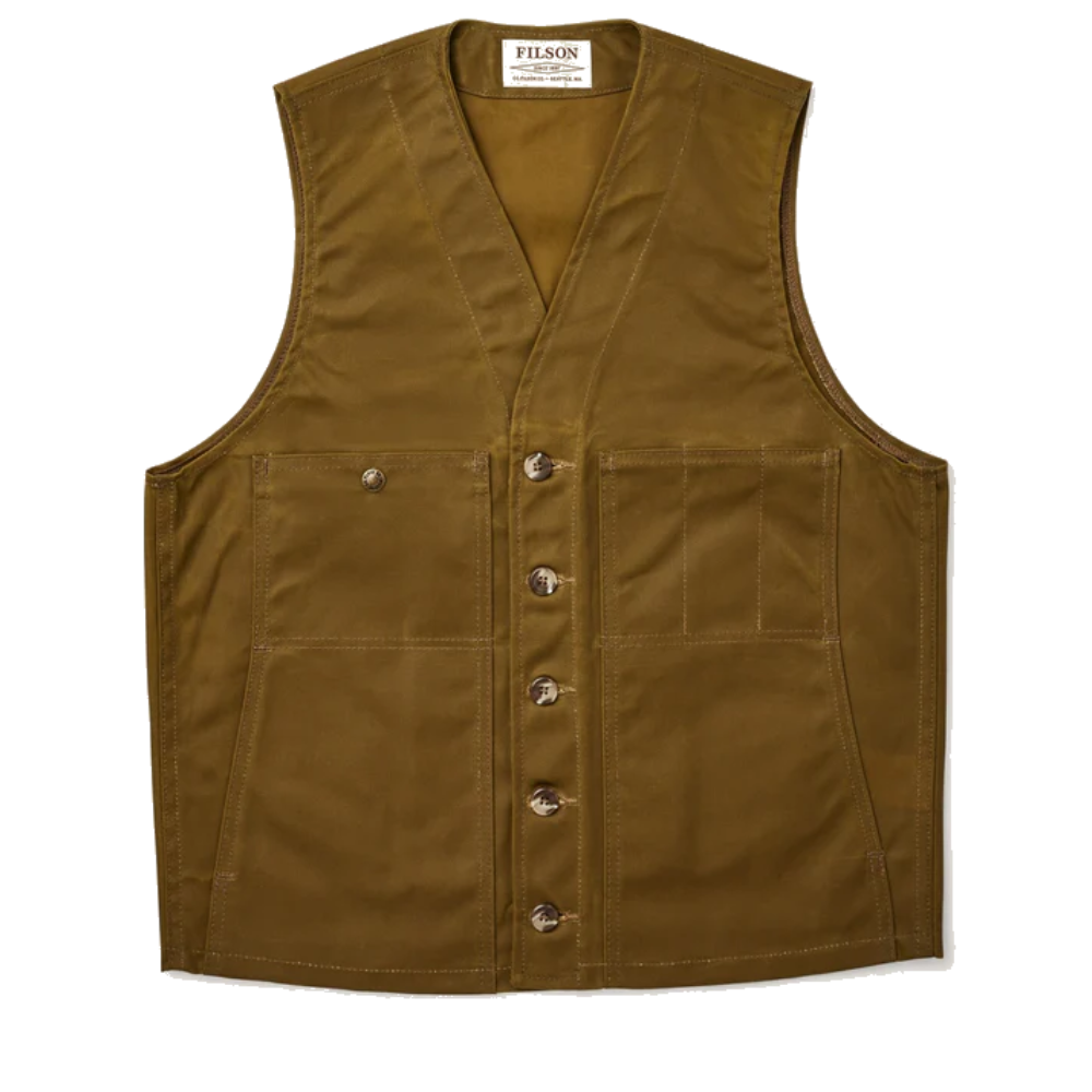 Oil Tin Cloth Vest Dark Tan
