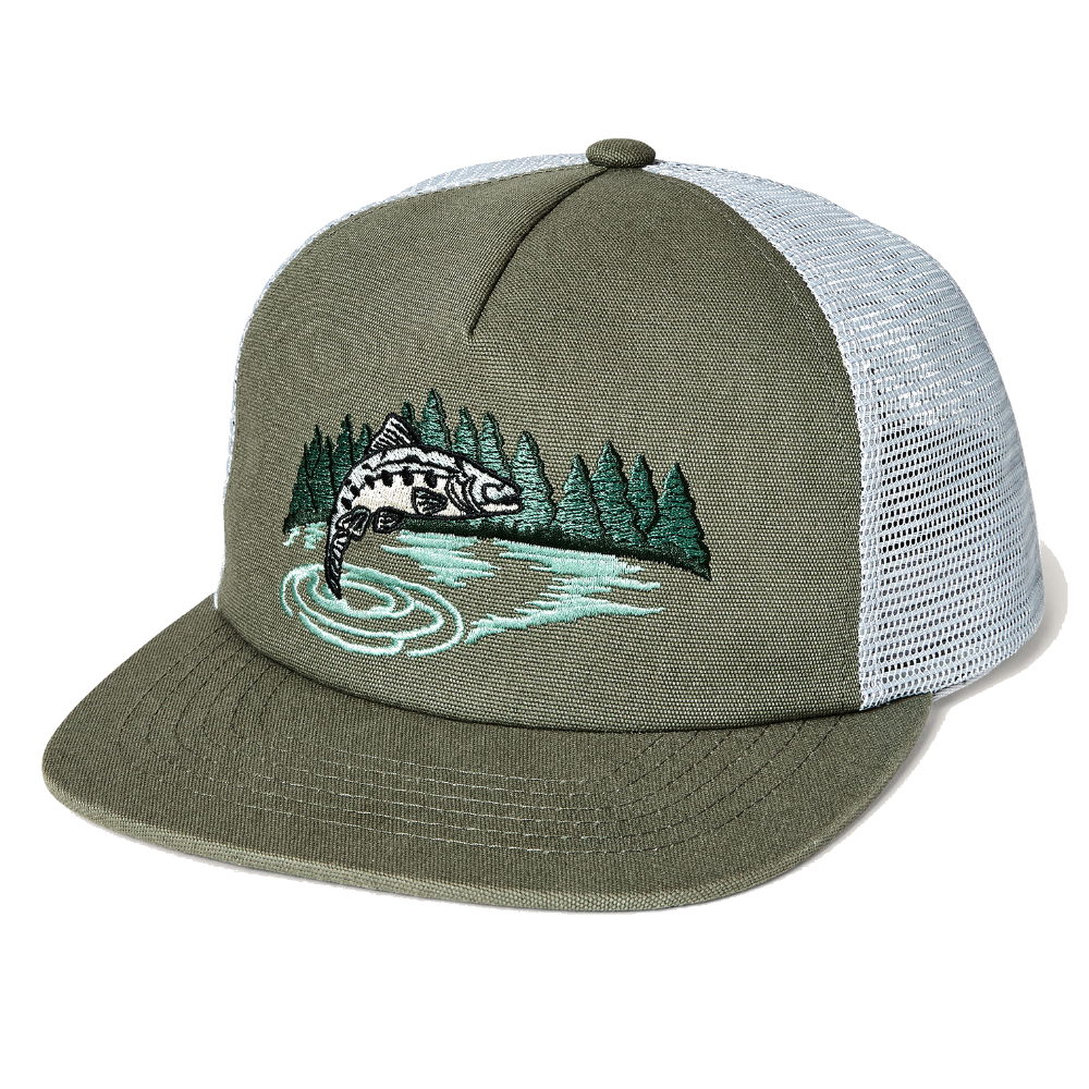 Trout Trucker Mesh Cap Dusty Pine