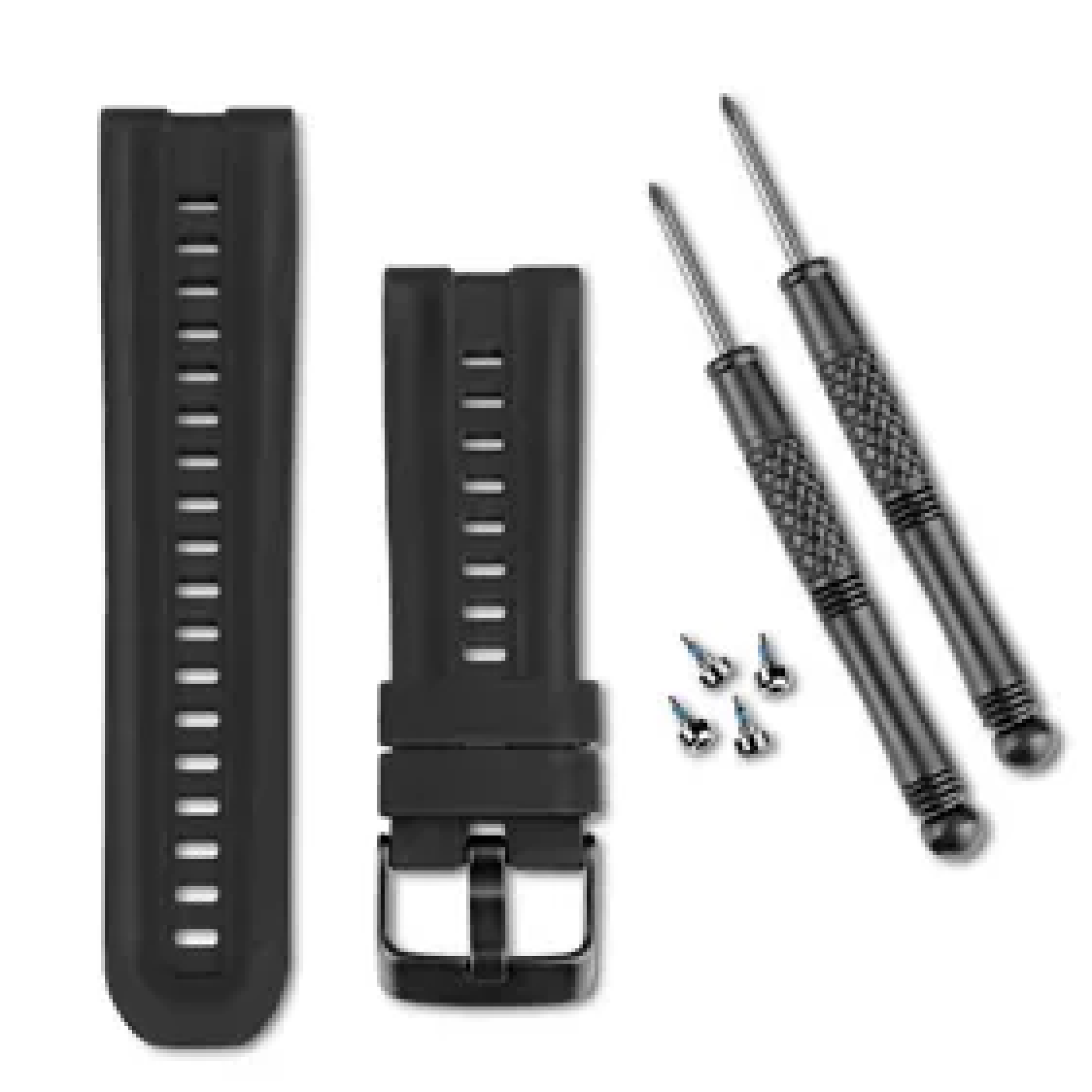 Black Silicone Watch Band Black