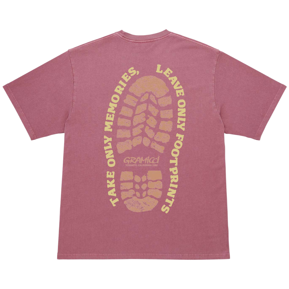 Footprints Tee Pigment Dyed Red Pigment
