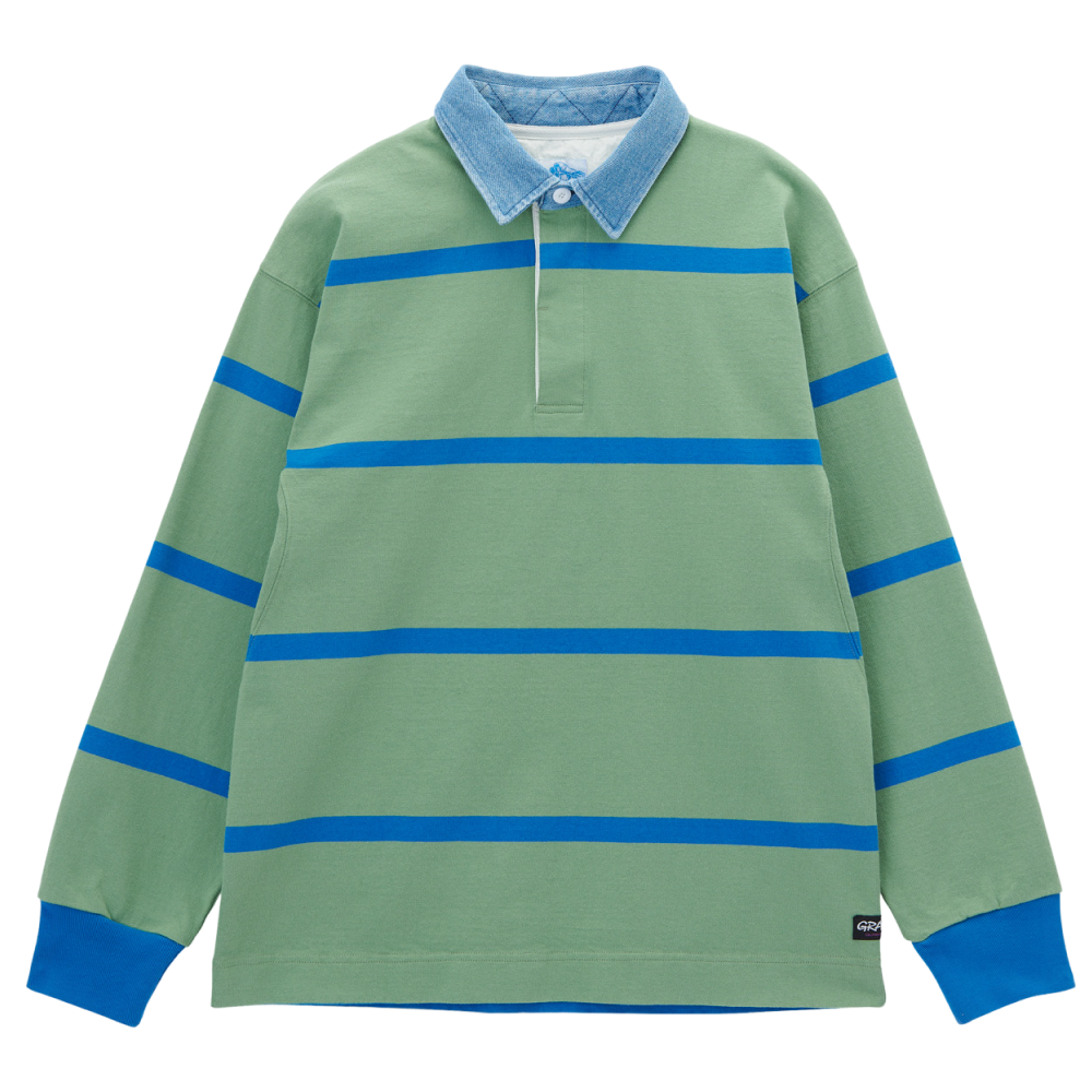 Langdon Rugby Shirt Olive /Blue