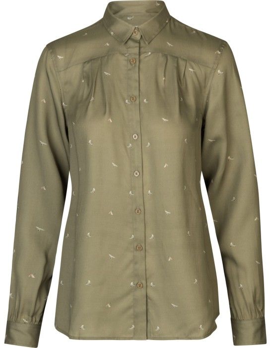 Abigail L/S Shirt Women Dust Green/Flying Ducks