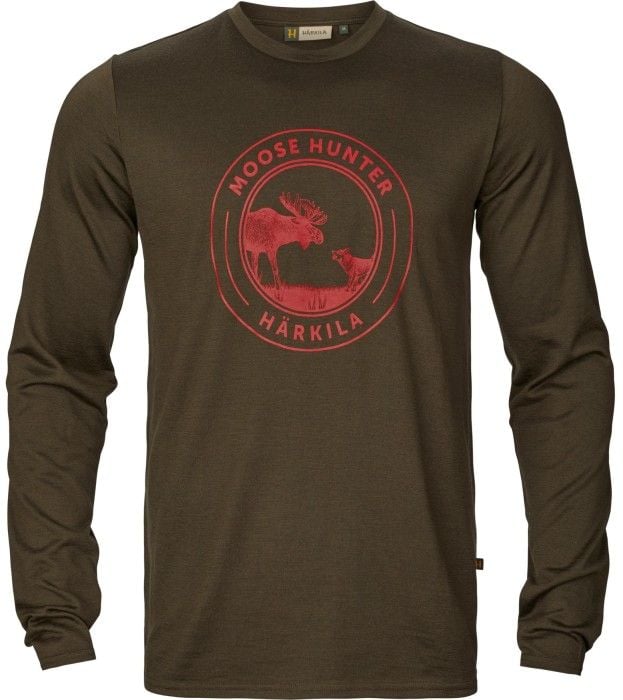 M's Game Long-Sleeved T-Shirt Willow Green Moose