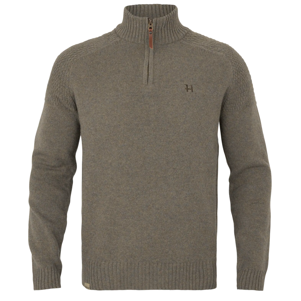 M's Vincent Merino Half Zip Pullover Dark Sand