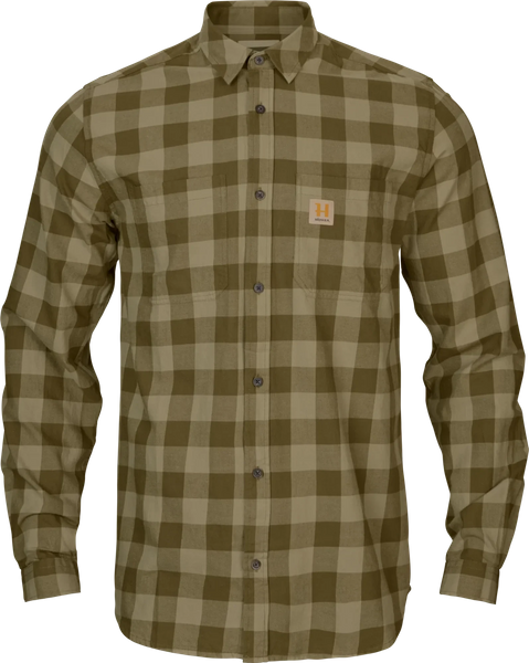 Scandinavian Långärmad Skjorta Dark Olive Check