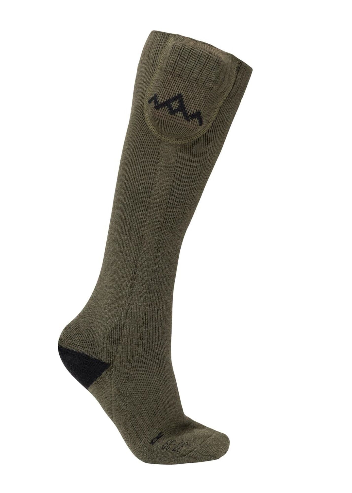 Heated Everyday Socks w.batteries V2 Olive Green
