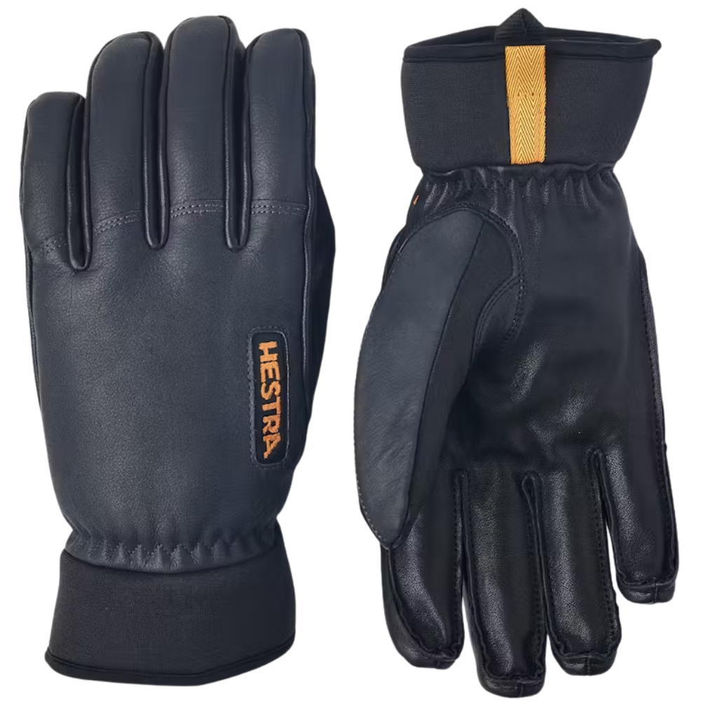Army Leather Wool Terry 5 Finger Grey