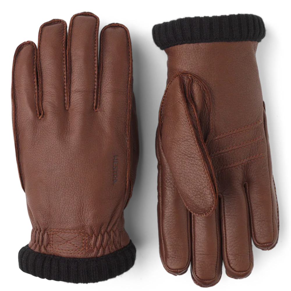 Deerskin Primaloft Rib Gloves Chocolate
