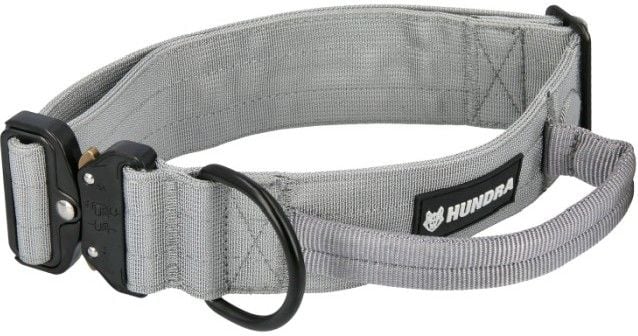 Tactical Dog Collar With Handle Grey
