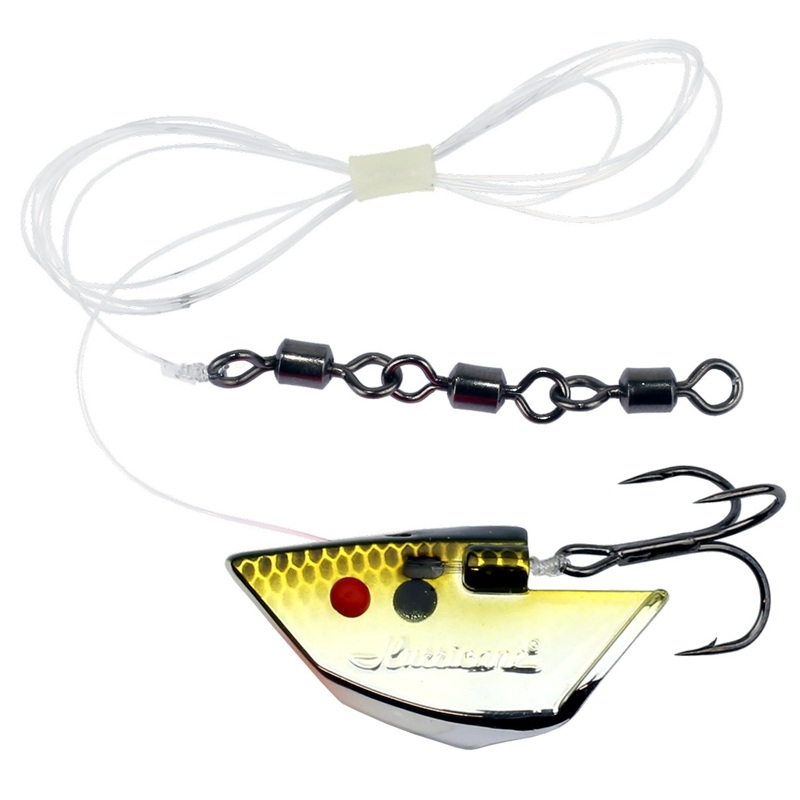 Hurricane Baithead L Rigged UV Chrome Golden Shad