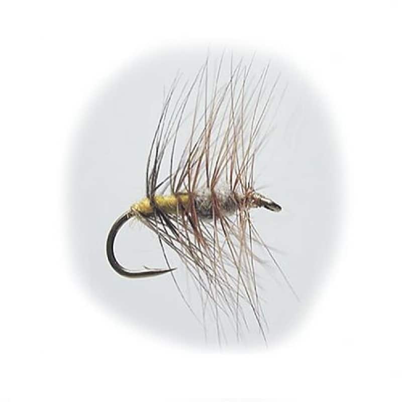 Hurricane Dry Fly B1454 - Superpuppan Yellow & Grey Size 14