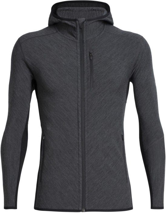 M's Descender LS Zip Hood Jet HTHR/Black