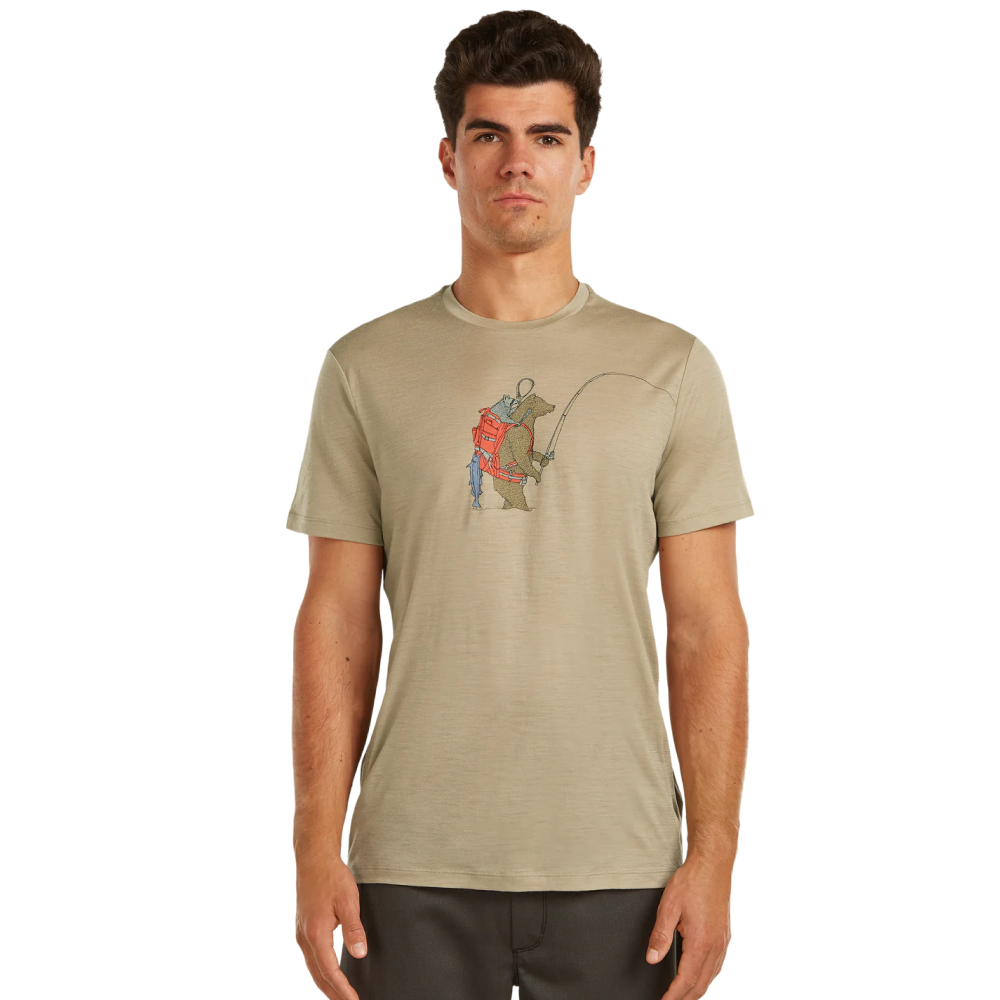 M's Merino 150 Tech Lite Ss Tee Bear Catch Flagstone