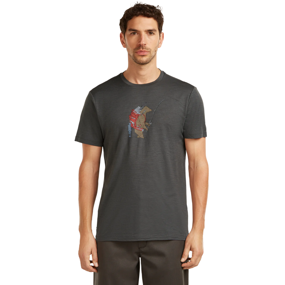 M's Merino 150 Tech Lite Ss Tee Bear Catch Obsidian Bear Catch Flagstone Obsidian