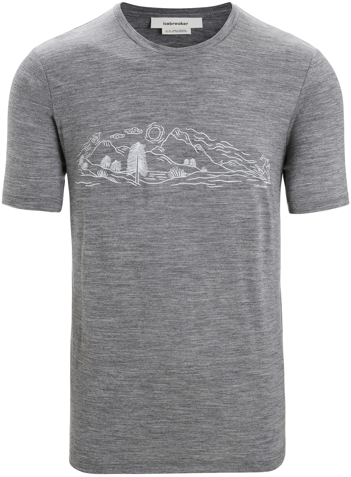 M's Tech Lite II SS Tee Gritstone Heather/Nature Sprint