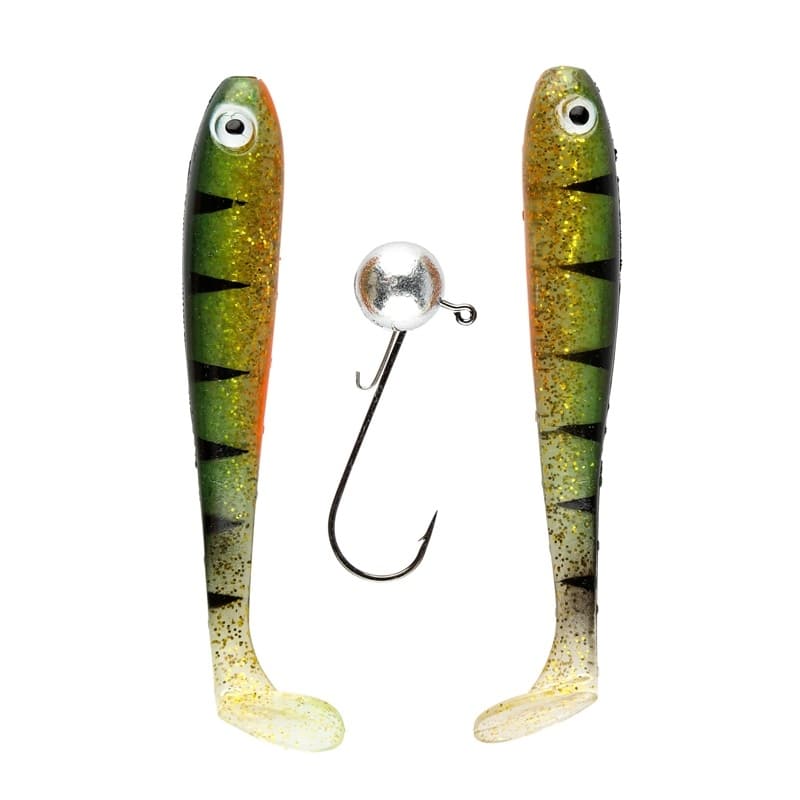 IFISH The Demon Shad 10cm 2-pack including Jig Head - Hot Perch