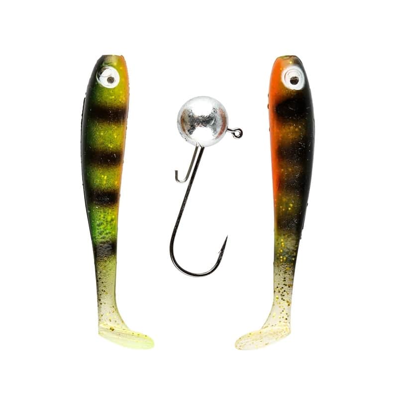 IFISH The Demon Shad 7cm 2-pack including Jig Head - Fluo Perch