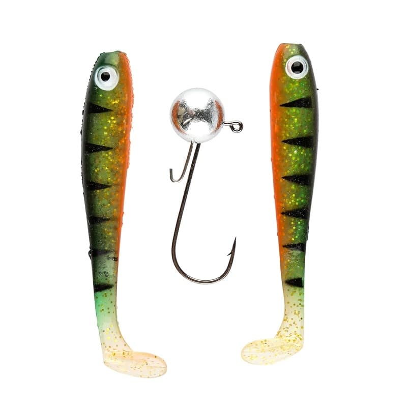 IFISH The Demon Shad 7cm 2-pack including Jig Head - Hot Perch