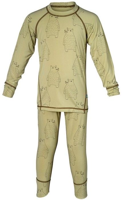 Polarbear Set Baselayer Kids Forest Dew
