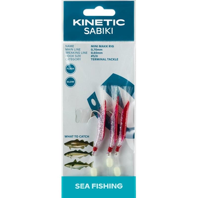 Kinetic Sabiki Mini Makk #5/0 Red/Silver