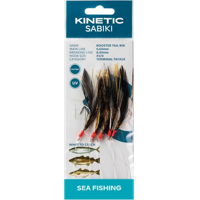 Kinetic Sabiki Rooster Tail #2/0 Black/Copper Flash