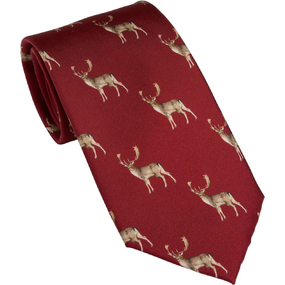 Fallow Deer Tie Vintage Red