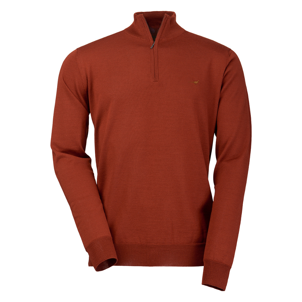 M's Norfolk Zip-Neck Burnt Orange