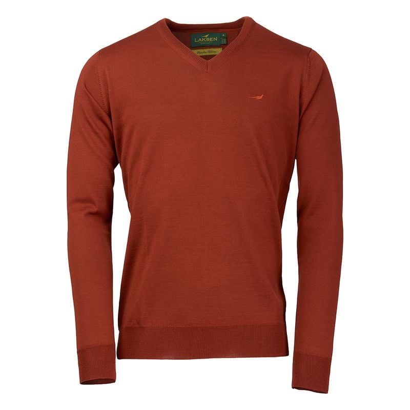M's Sussex V-Neck Burnt Orange