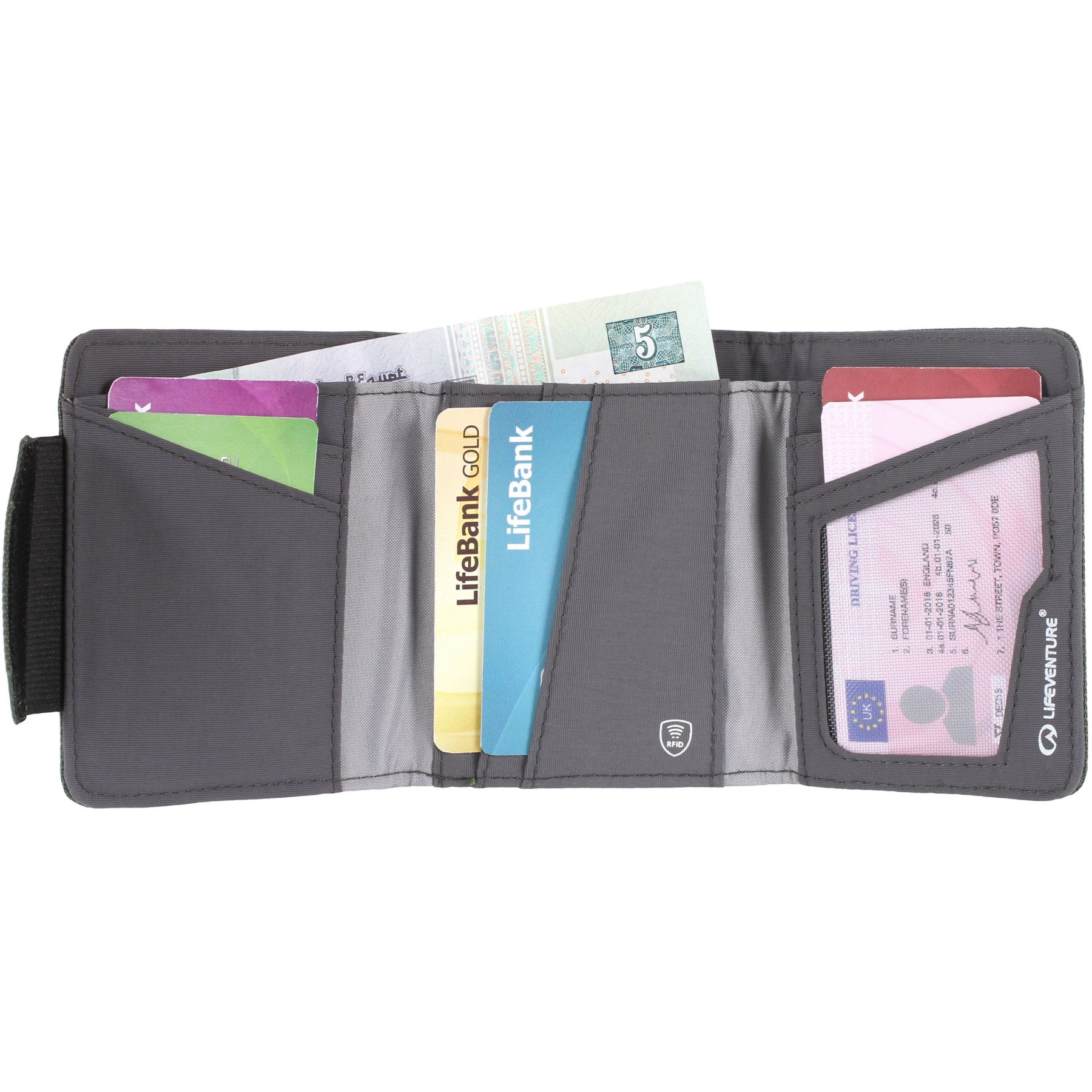 Lifeventure RFID-lommebok i resirkulerte materialer