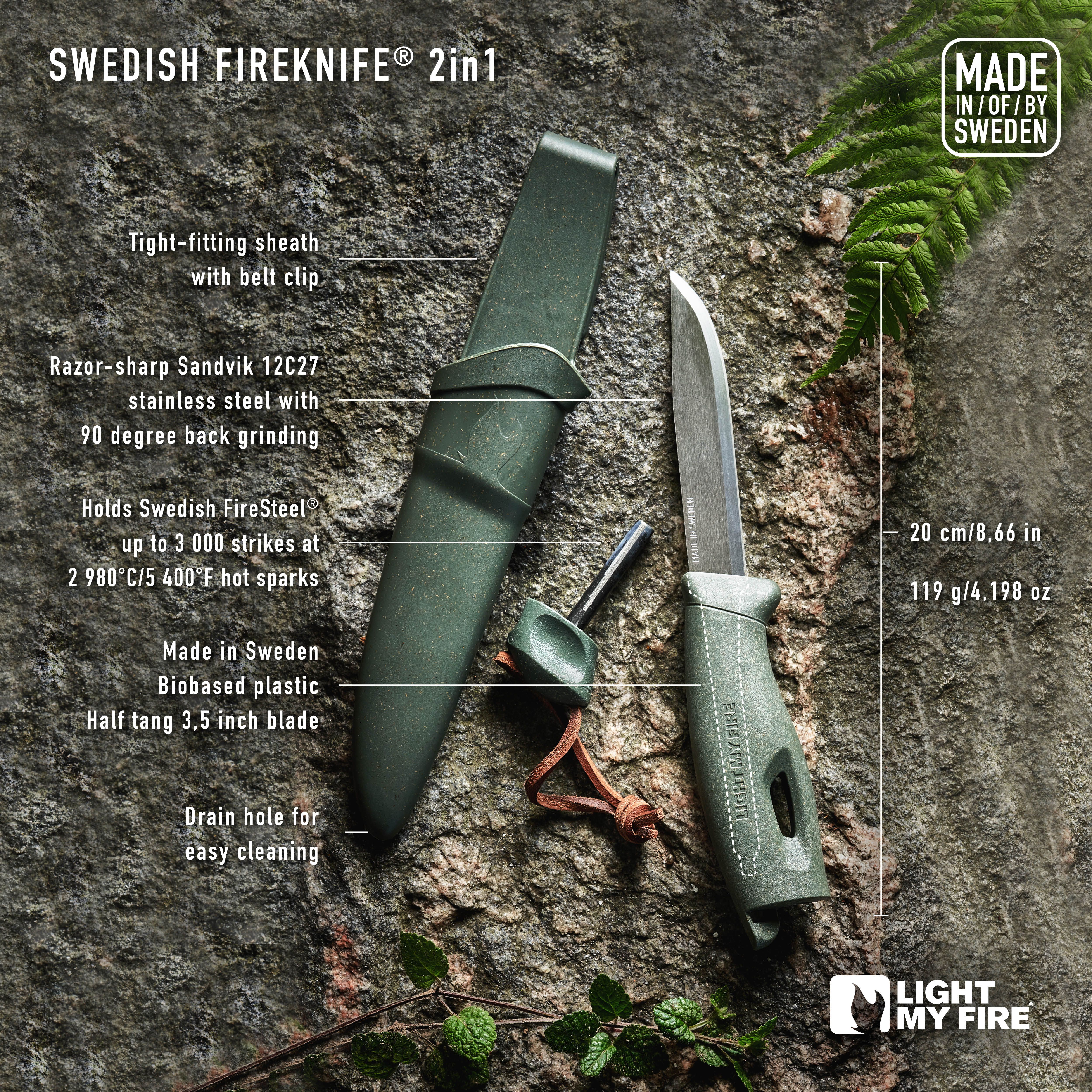 Swedish FireKnife 2 in1 Rusty Orange