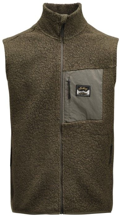 Flok Wool Ms Pile Vest Forest Green