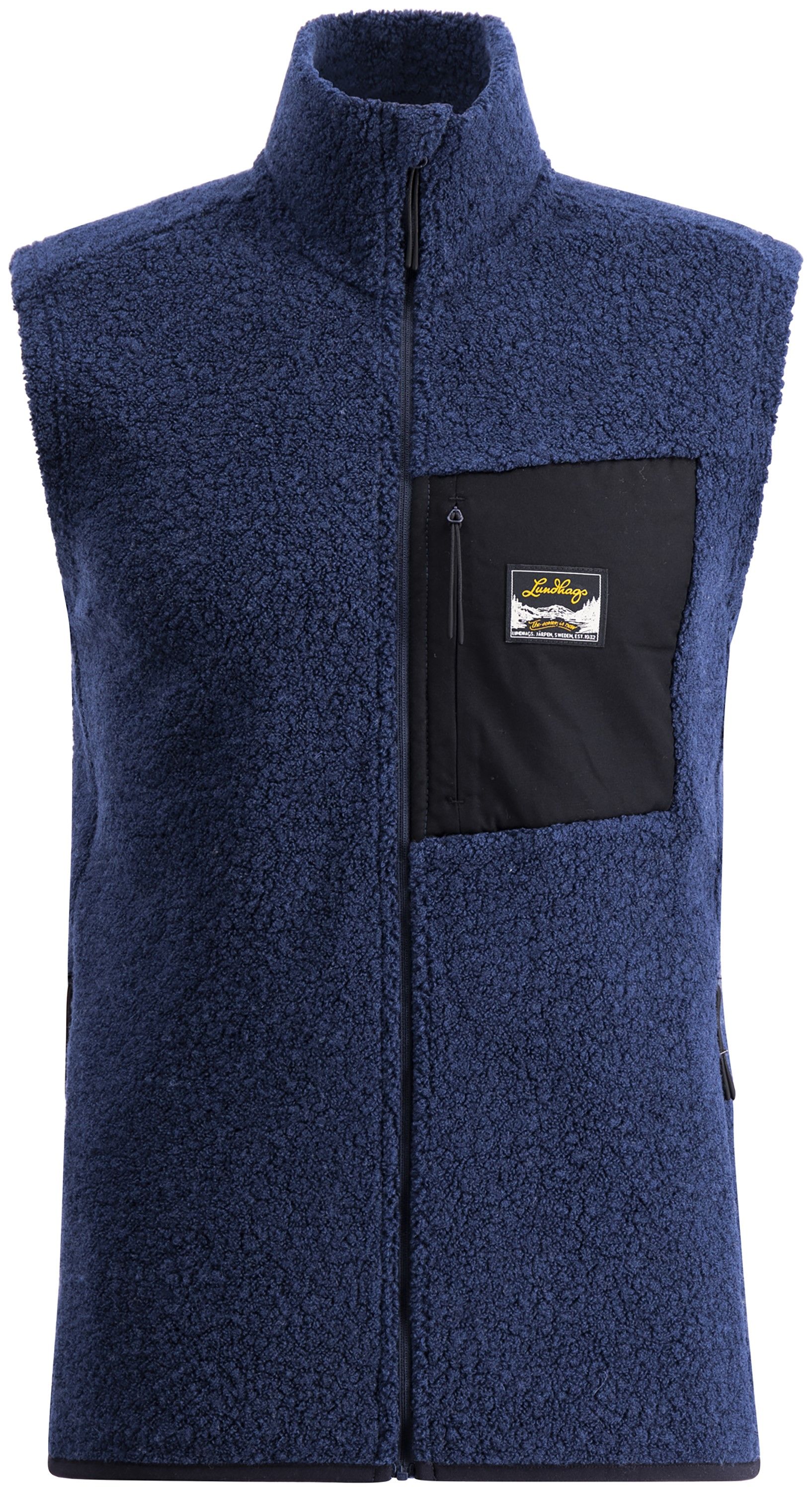 Flok Wool Ms Pile Vest Light Navy