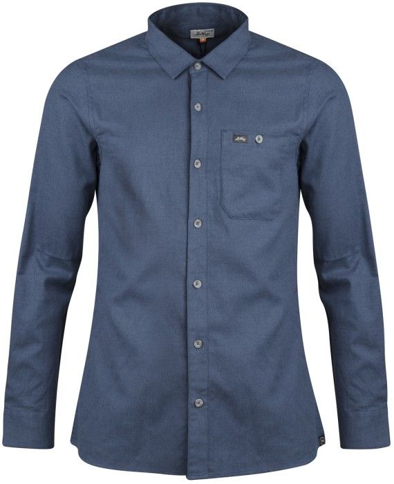 M's Ekren Solid Long Sleeve Shirt Mid Blue