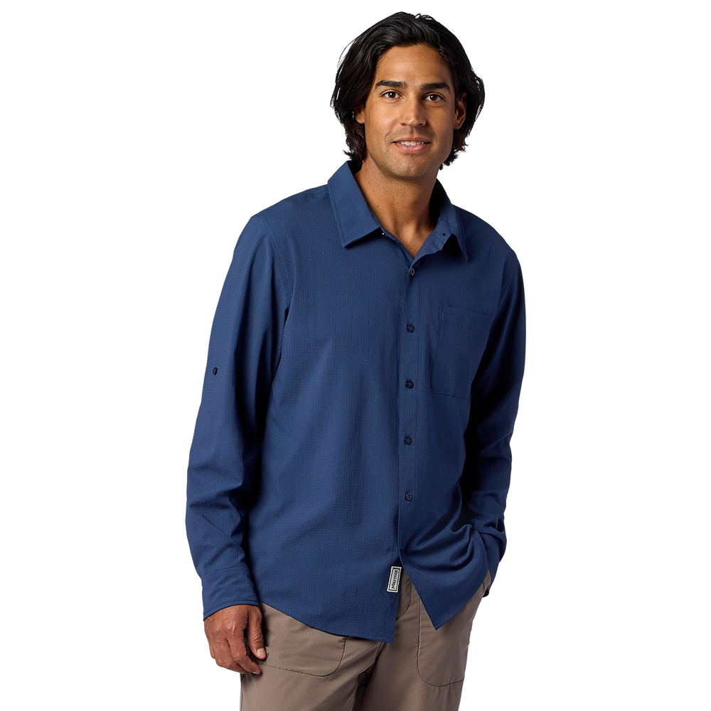 M's Airexchange Ls Shirt Nightfall Navy