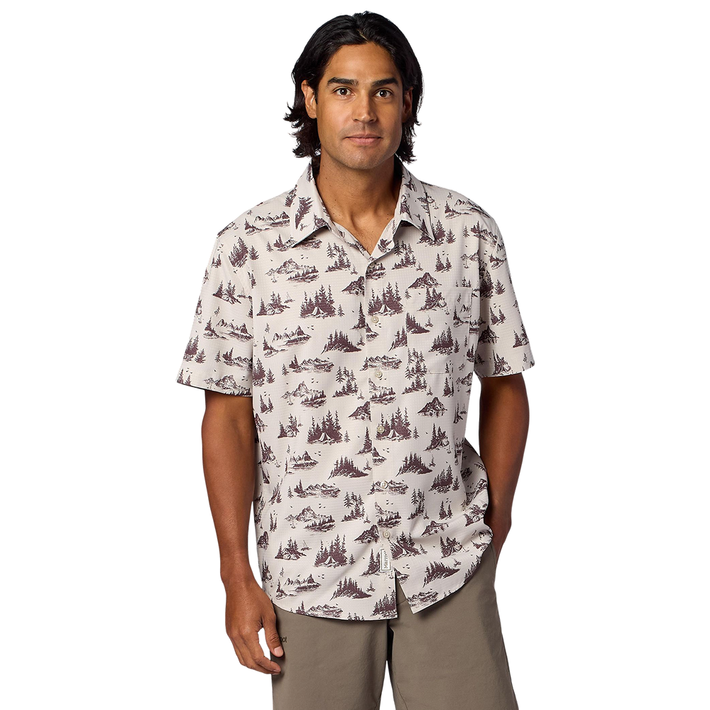 M's Airexchange Ss Shirt Birch Bark Lake Side Campout