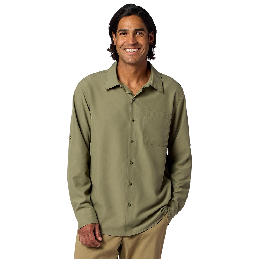 M's Airexchange Upf 40 Ls Shirt Olive Grove